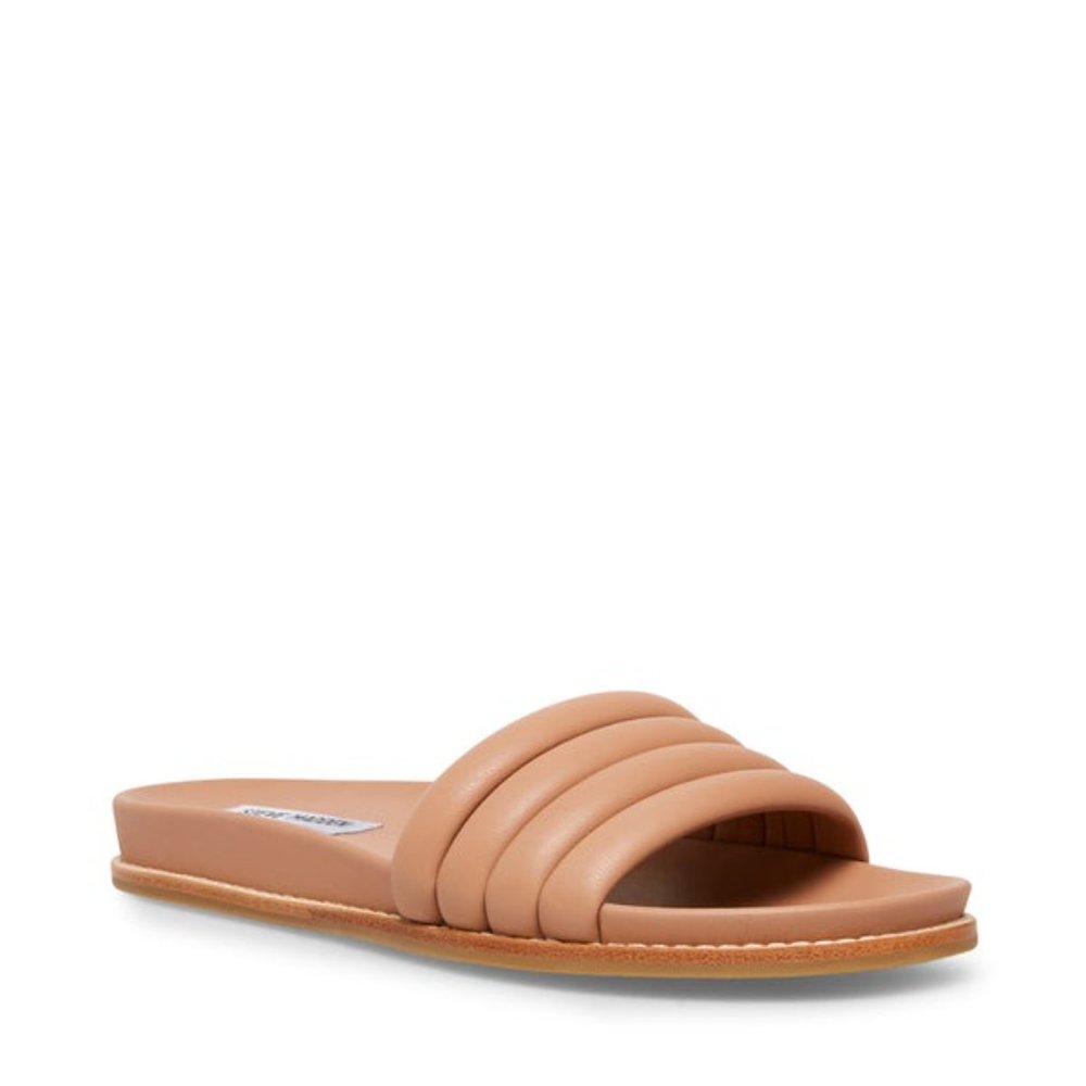 Steve Madden Tan Padded Slide Sandals